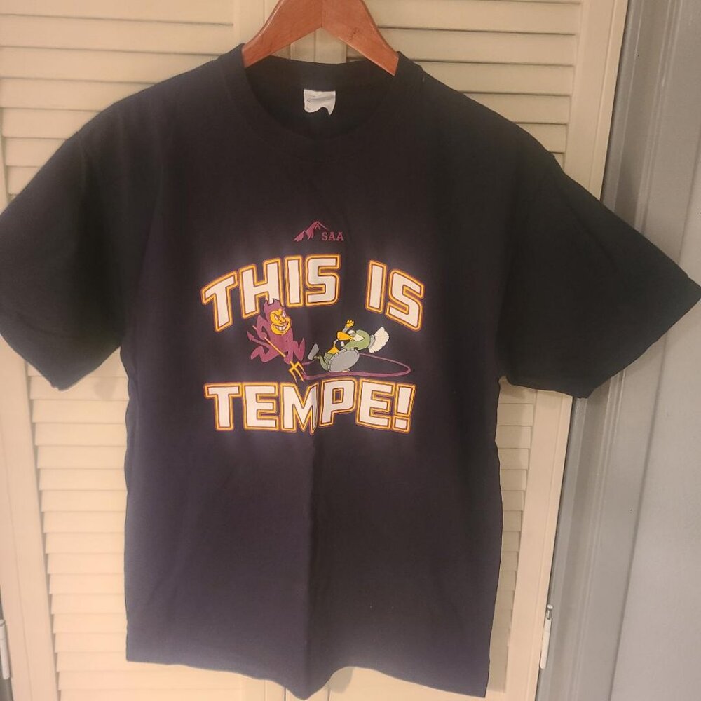 Arizona State University Tempe Black T Shirt Medium